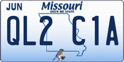 MO license plate QL2C1A
