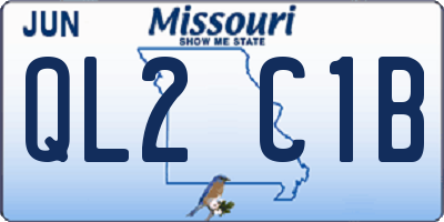 MO license plate QL2C1B
