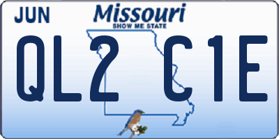 MO license plate QL2C1E