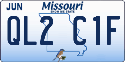 MO license plate QL2C1F