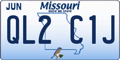 MO license plate QL2C1J