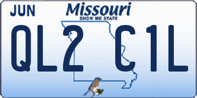 MO license plate QL2C1L