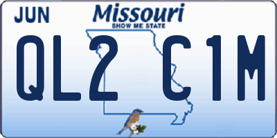 MO license plate QL2C1M