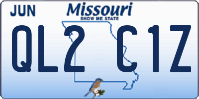 MO license plate QL2C1Z