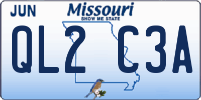 MO license plate QL2C3A