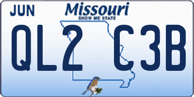 MO license plate QL2C3B