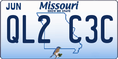 MO license plate QL2C3C