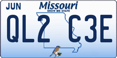 MO license plate QL2C3E