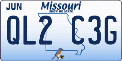 MO license plate QL2C3G