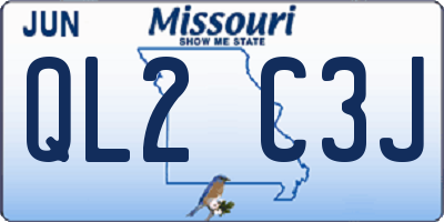MO license plate QL2C3J