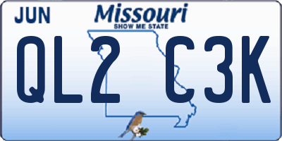 MO license plate QL2C3K