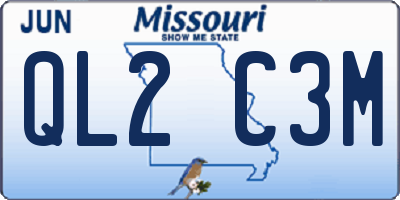 MO license plate QL2C3M