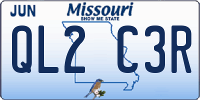 MO license plate QL2C3R