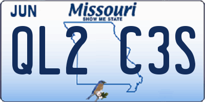 MO license plate QL2C3S
