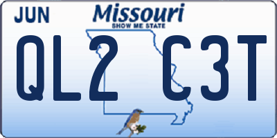 MO license plate QL2C3T