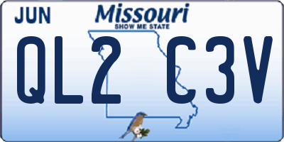 MO license plate QL2C3V