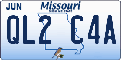 MO license plate QL2C4A