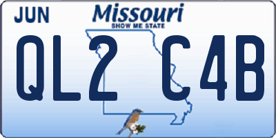 MO license plate QL2C4B