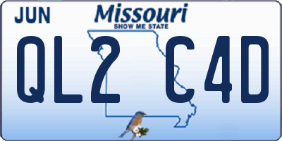 MO license plate QL2C4D