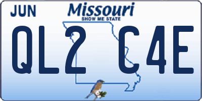 MO license plate QL2C4E