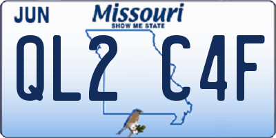 MO license plate QL2C4F