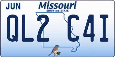 MO license plate QL2C4I