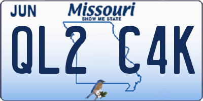 MO license plate QL2C4K