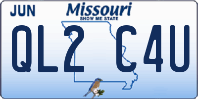 MO license plate QL2C4U