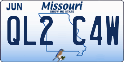 MO license plate QL2C4W