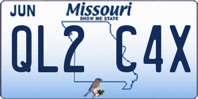 MO license plate QL2C4X