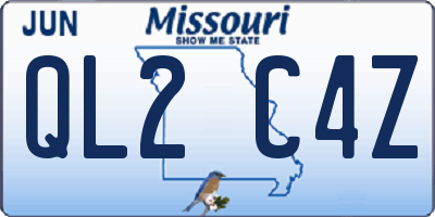 MO license plate QL2C4Z