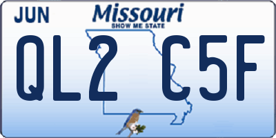 MO license plate QL2C5F