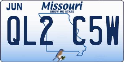 MO license plate QL2C5W
