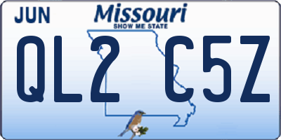 MO license plate QL2C5Z