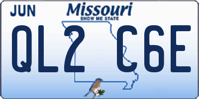 MO license plate QL2C6E