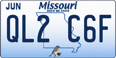 MO license plate QL2C6F
