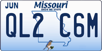 MO license plate QL2C6M