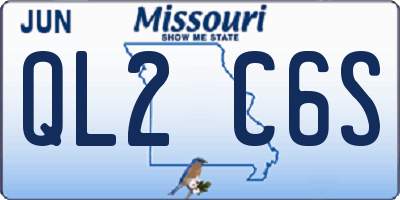 MO license plate QL2C6S