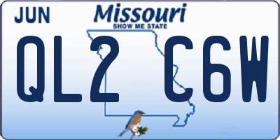 MO license plate QL2C6W