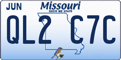 MO license plate QL2C7C