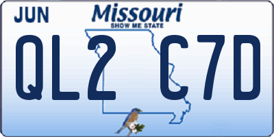 MO license plate QL2C7D