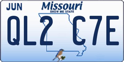 MO license plate QL2C7E