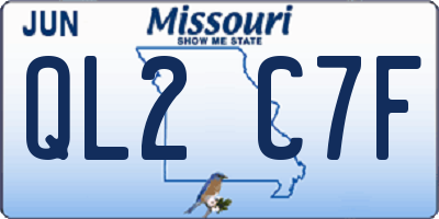 MO license plate QL2C7F