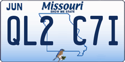 MO license plate QL2C7I