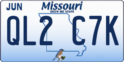 MO license plate QL2C7K