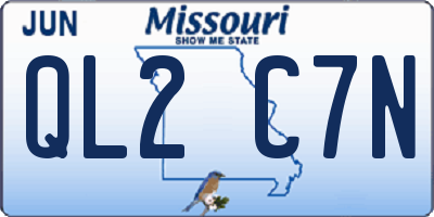MO license plate QL2C7N