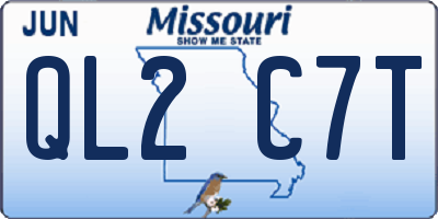 MO license plate QL2C7T