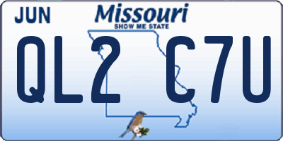 MO license plate QL2C7U