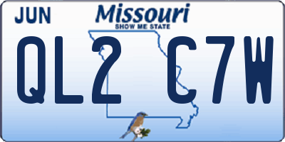 MO license plate QL2C7W