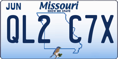 MO license plate QL2C7X
